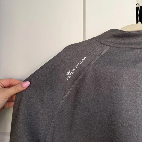 Peter Millar Gray Zip front jacket crown sport stretch UPF 50+
